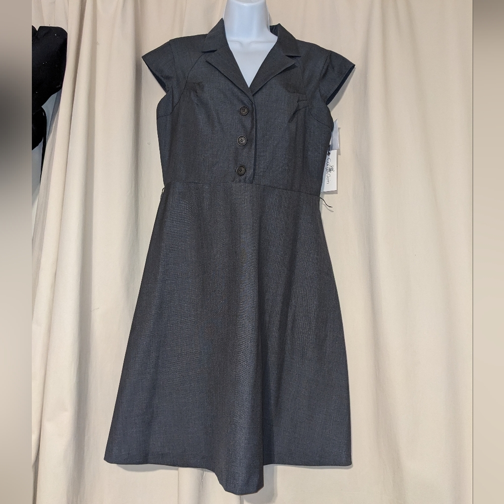Calvin Klein grey dress medium petite new